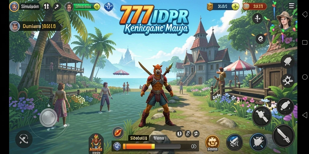 Screenshot gameplay <strong>777IDR</strong> menampilkan karakter yang sedang menjalani simulasi kehidupan.