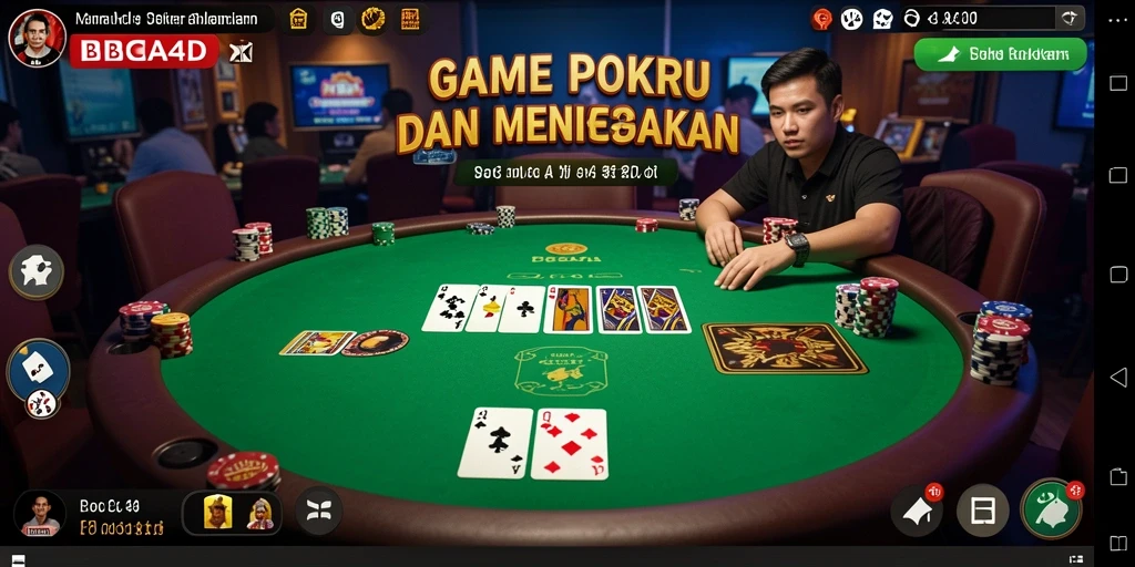 Tangkapan layar gameplay Poker yang menegangkan di BBCA4D.