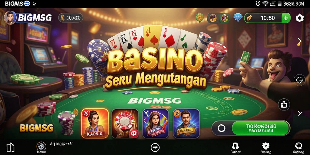Tampilan menarik dari gameplay BIGMSG dengan pengalaman Kasino yang mendebarkan.