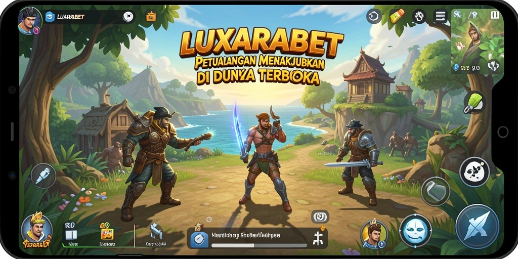 Screenshot menunjukkan gameplay terbuka dan petualangan seru di LUXARABET.